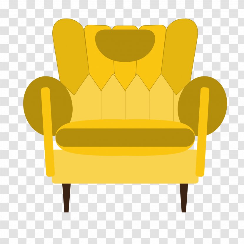 Chair Table Couch Furniture - Vector Yellow Sofa Transparent PNG