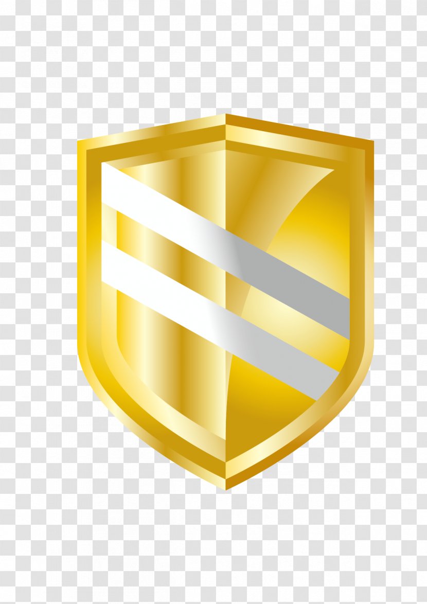 Shield Euclidean Vector - Flat Design - Golden Transparent PNG