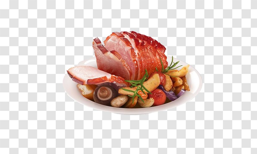 Christmas Ham Steak Baked Black Forest - Meat - Hand Painting Material Picture Transparent PNG