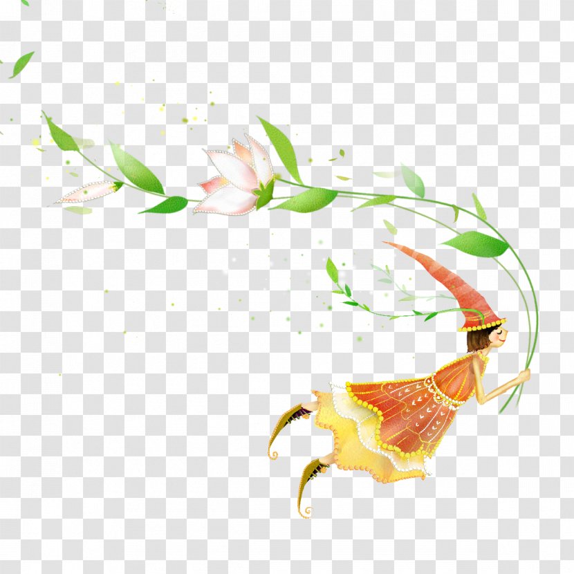 Download Illustration - Royaltyfree - He Took The Branches Flying Beauty Transparent PNG