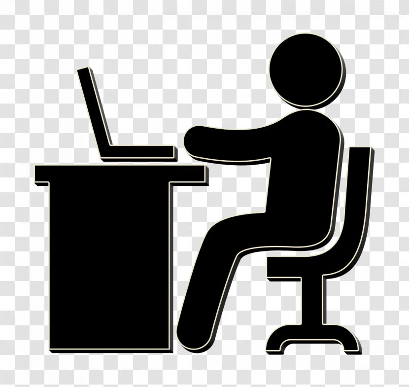 People Icon Working With Laptop Humans - Work - Symbol Furniture Transparent PNG