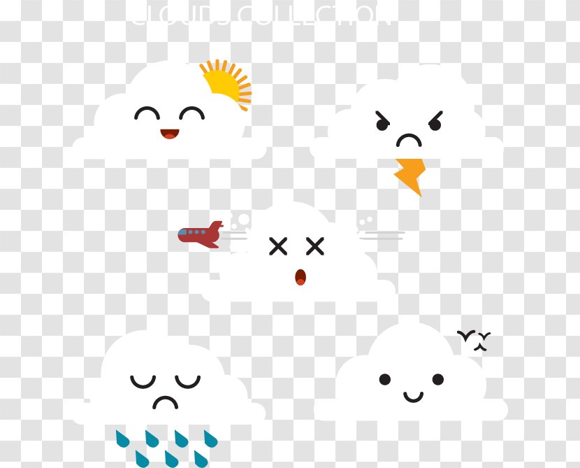 Cloud Clip Art - Fundal - Five Face Clouds Transparent PNG