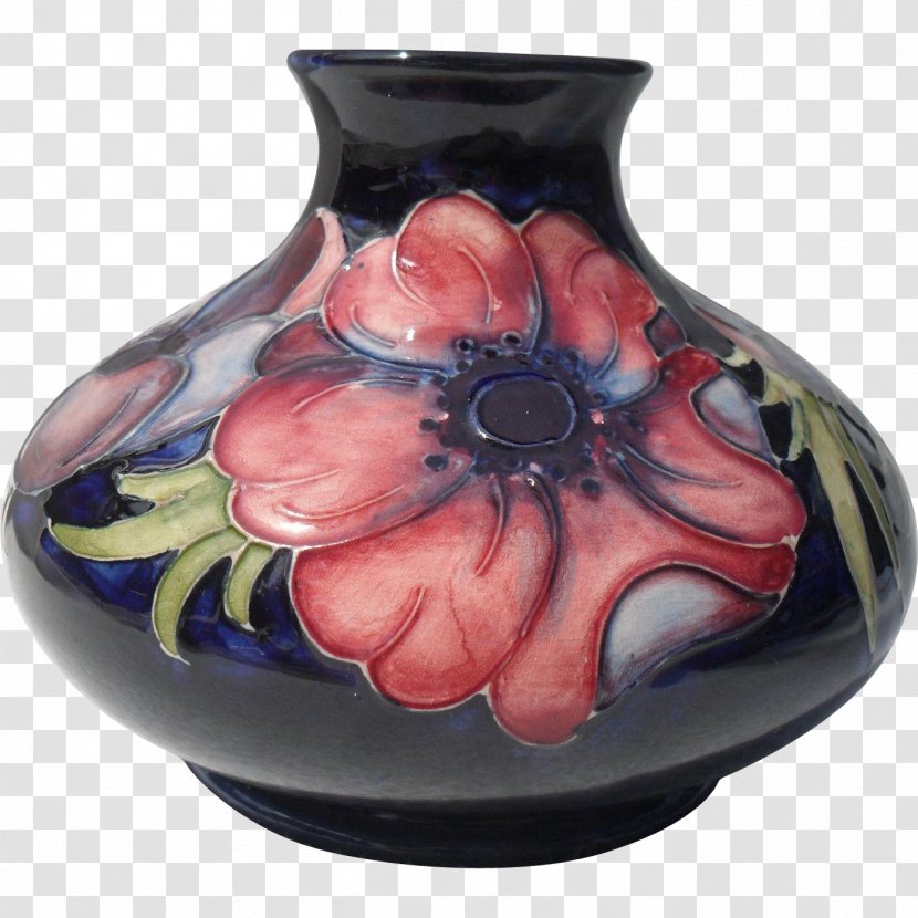 Pottery Moorcroft Ceramic Porcelain Vase - Tankard - Anemone Transparent PNG