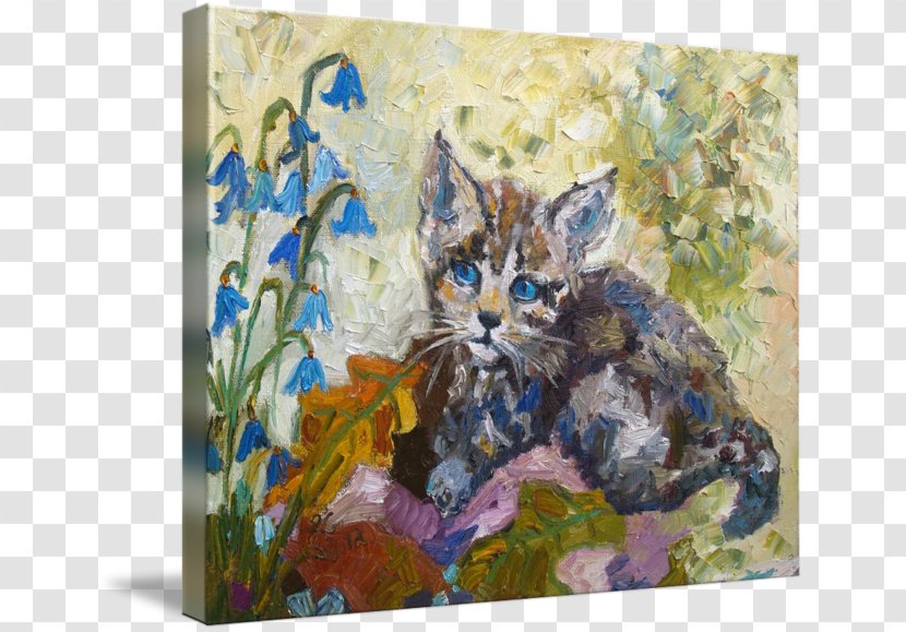 Watercolor Painting Oil Kitten - Paint Transparent PNG