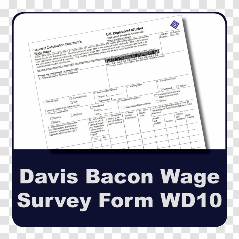Davis–Bacon Act Of 1931 Prevailing Wage And Hour Division United States Department Labor - Payroll - Management Relations 1947 Transparent PNG