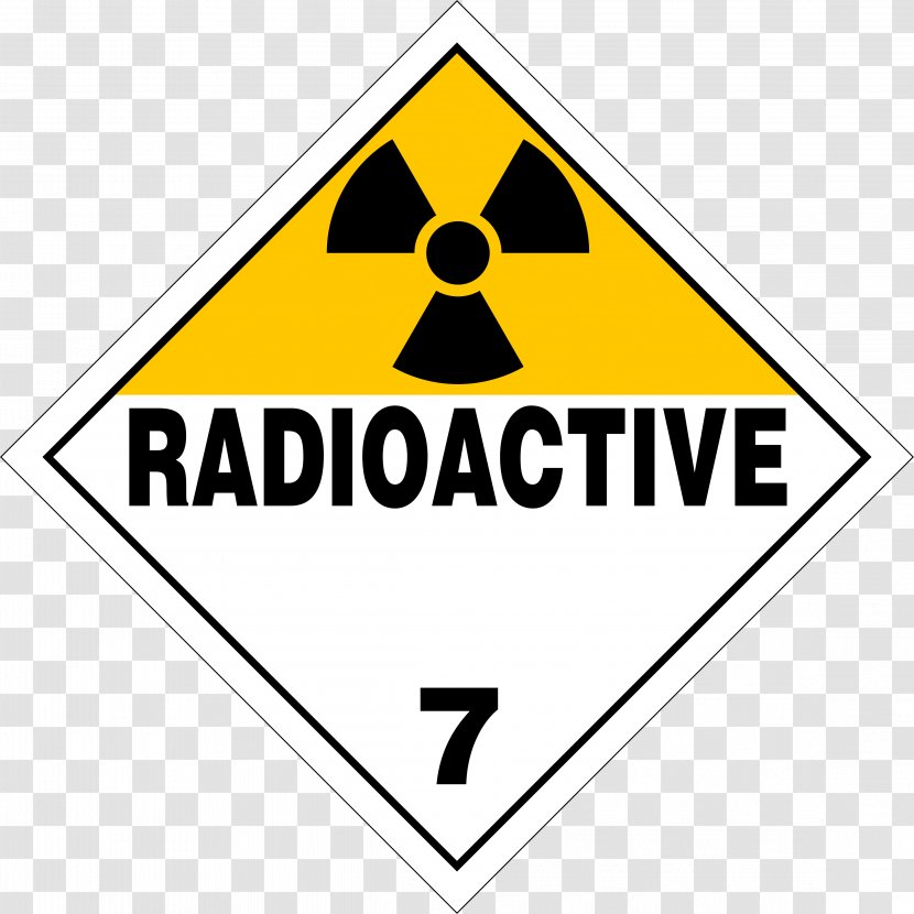 HAZMAT Class 7 Radioactive Substances Placard Dangerous Goods Transport Material - Lamination - Area Transparent PNG