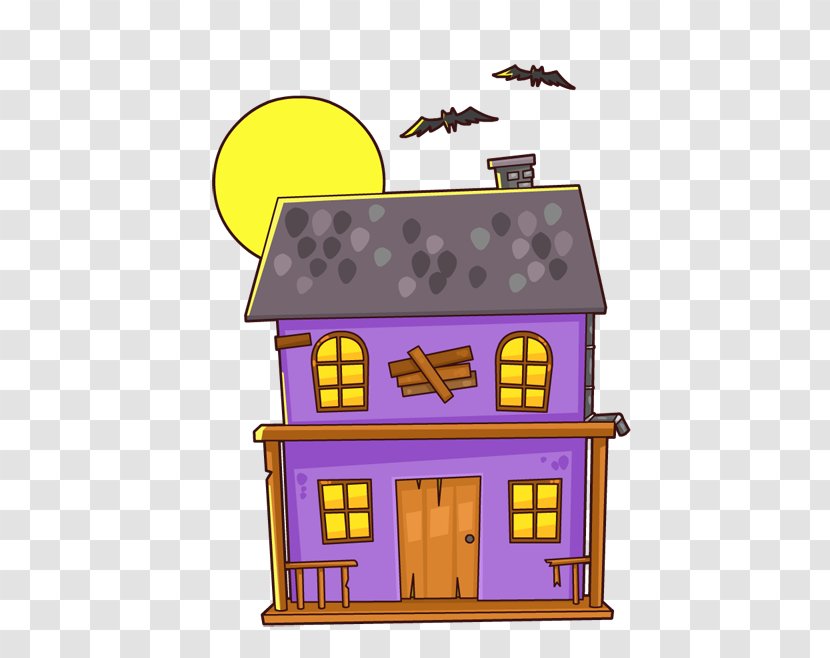 Haunted Attraction House Cartoon Clip Art - Free Content - Cliparts Transparent PNG