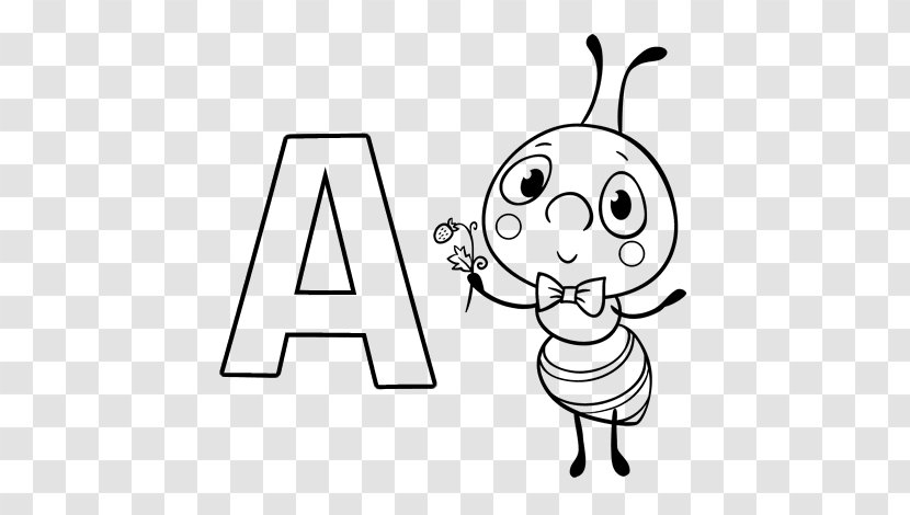Drawing Ant Letter Painting - Heart - Coloring Book Alphabet Transparent PNG