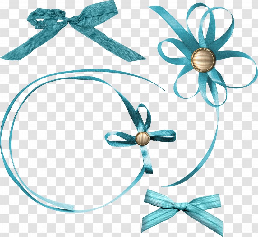 Hair Tie Ribbon Gift Clip Art - Blue - Body Jewelry Transparent PNG