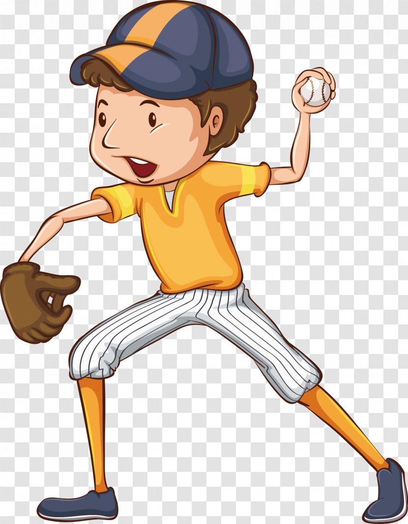 Baseball Drawing Player Illustration - Cartoon - Youth Open Transparent PNG