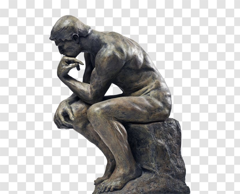 The Thinker Television Intelligence - Thought - Thinking Man Statue Transparent PNG