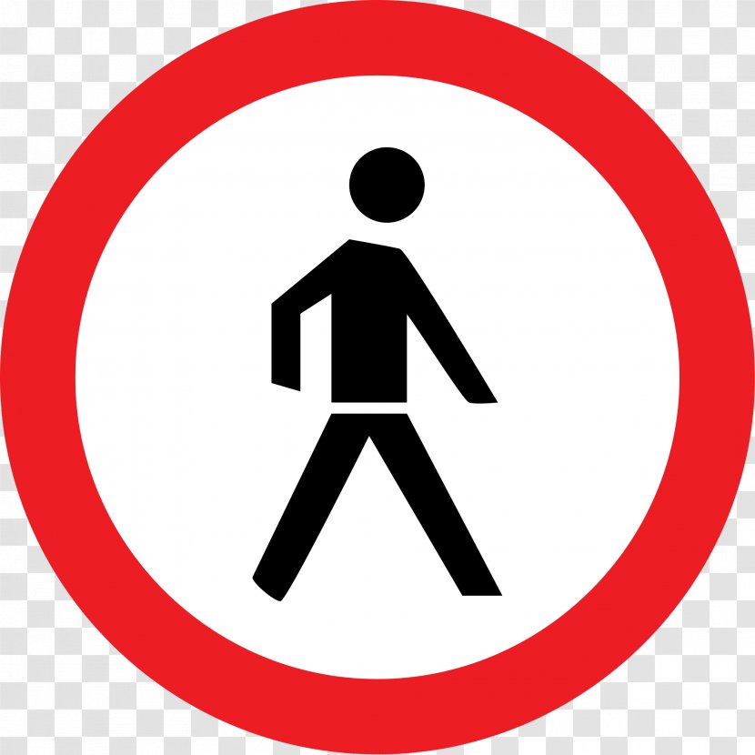Prohibitory Traffic Sign Pedestrian Warning - Trademark - Road Transparent PNG