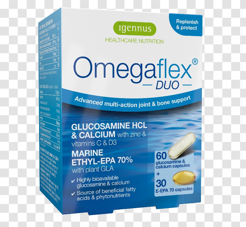 Dietary Supplement Fish Oil Acid Gras Omega-3 Bone Glucosamine - Omega3 Transparent PNG