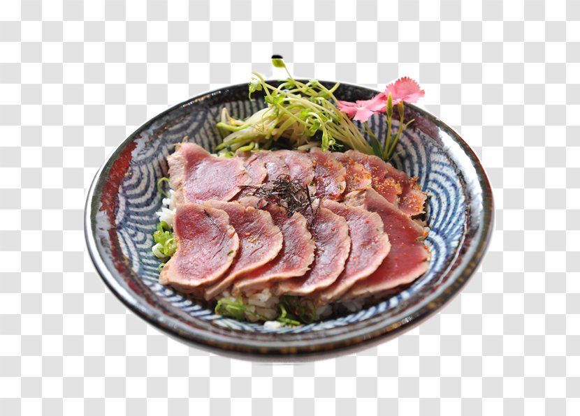 Tataki Roast Beef Donburi Carpaccio Japanese Curry - Thunnus - Natto Transparent PNG