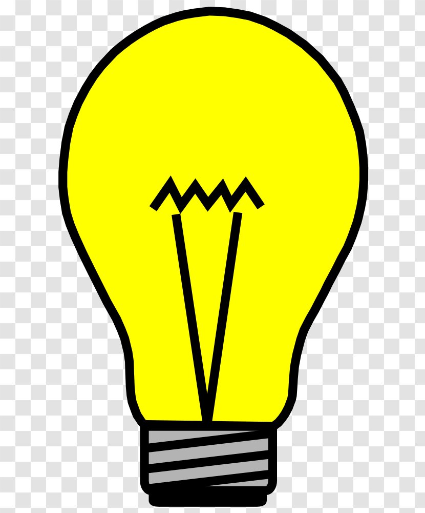 Incandescent Light Bulb Clip Art - Yellow Transparent PNG