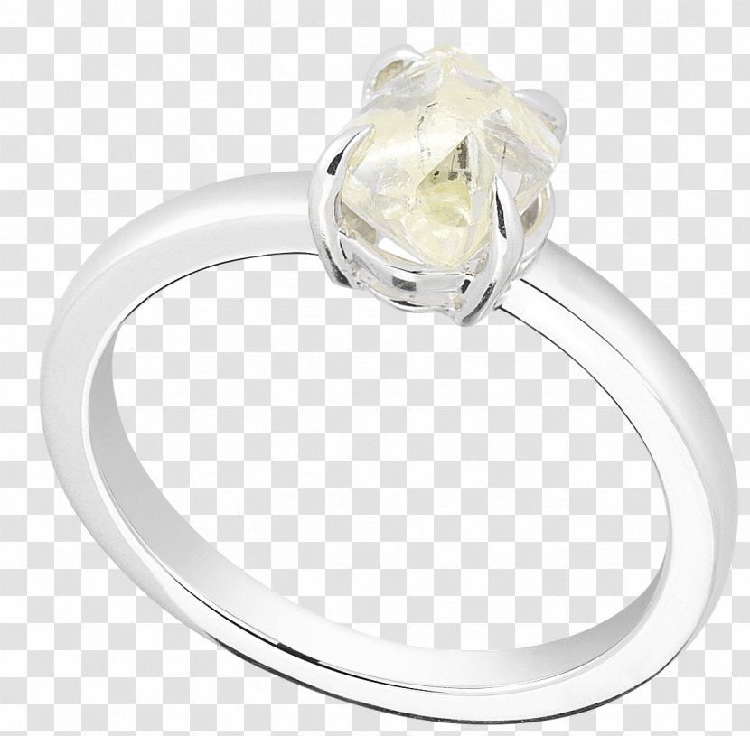 Wedding Ring Silver Jewellery - Raw Diamonds Transparent PNG