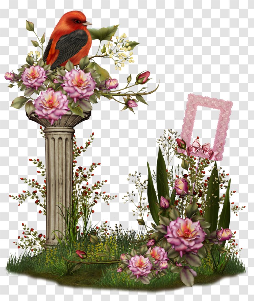 Clip Art - Floristry - Pink Bird Transparent PNG