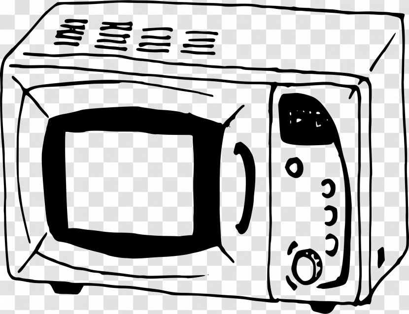 Microwave Ovens Home Appliance Clip Art - Black And White - Oven Transparent PNG