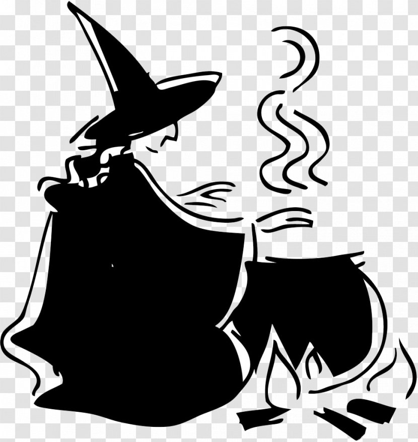 Scary Witch Halloween Cauldron Witchcraft Clip Art - Silhouette - Beggars Grill Fire Transparent PNG