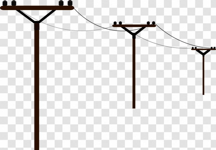 Overhead Power Line Electric Electricity Clip Art - Tree - Pole Transparent PNG