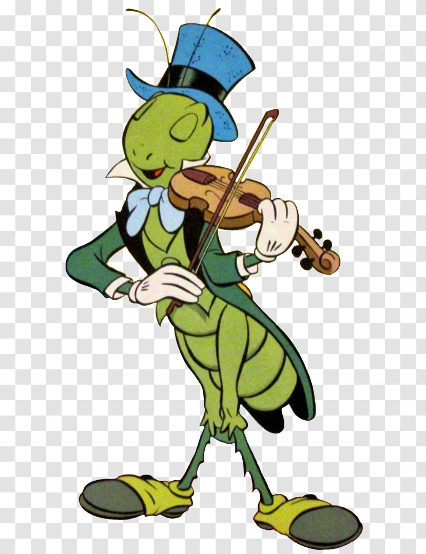 The Ant And Grasshopper Jiminy Cricket Silly Symphony Walt Disney Treasures Clip Art - Violin Technique Transparent PNG