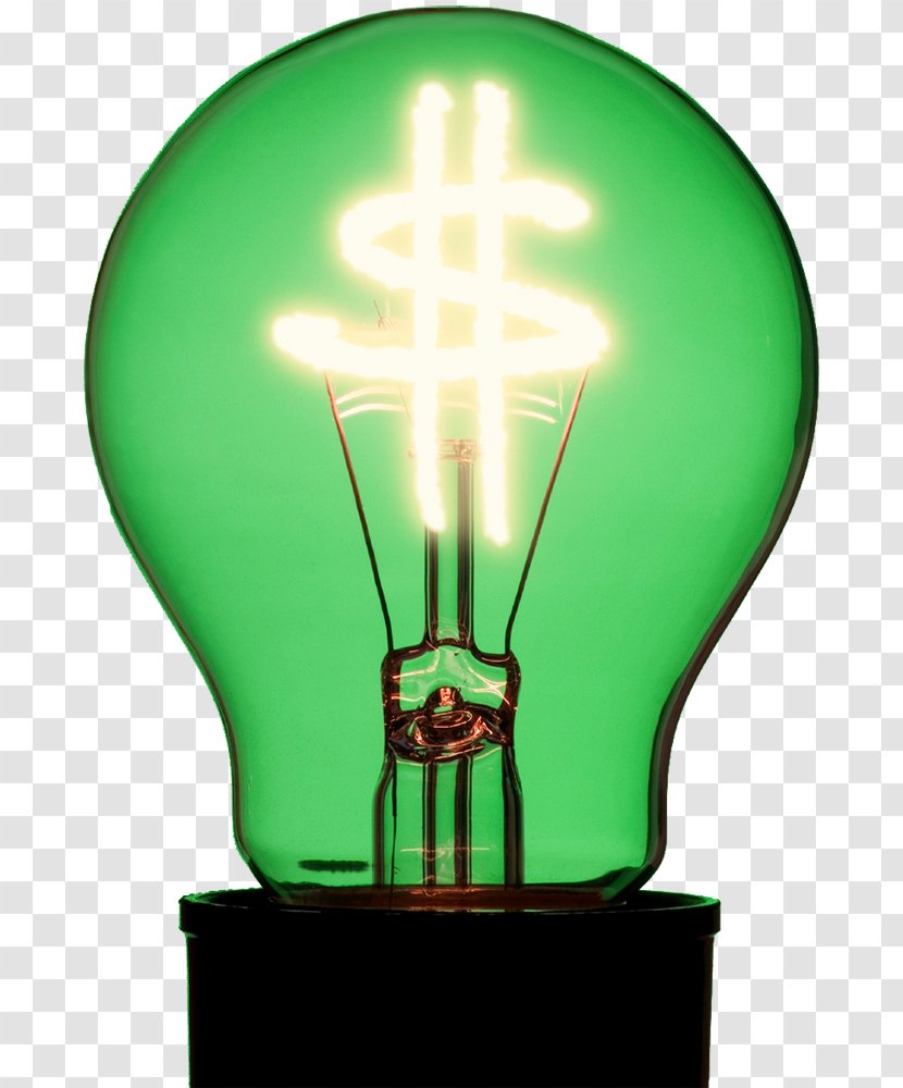 Lighting Retrofitting LED Lamp Incandescent Light Bulb - Green Money Transparent PNG