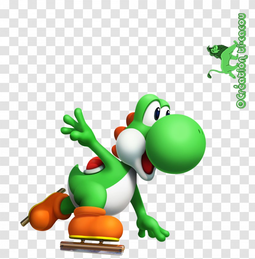 Mario & Sonic At The Olympic Games Winter Yoshi Sochi 2014 Princess Peach - Amphibian - Etiquetas Bros Transparent PNG