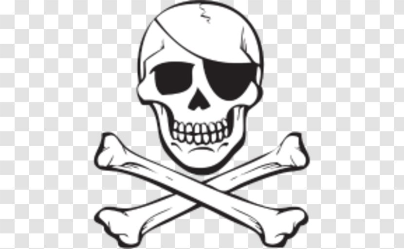 Skull And Crossbones Jolly Roger Piracy - Bone Transparent PNG