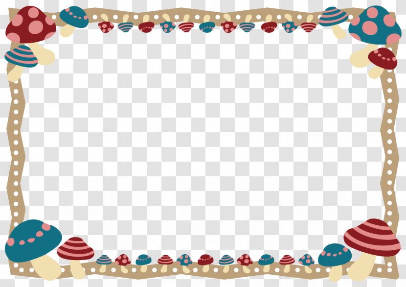 Download Clip Art - Balloon - Cute Border Mushrooms Decoration Frame Corners Transparent PNG