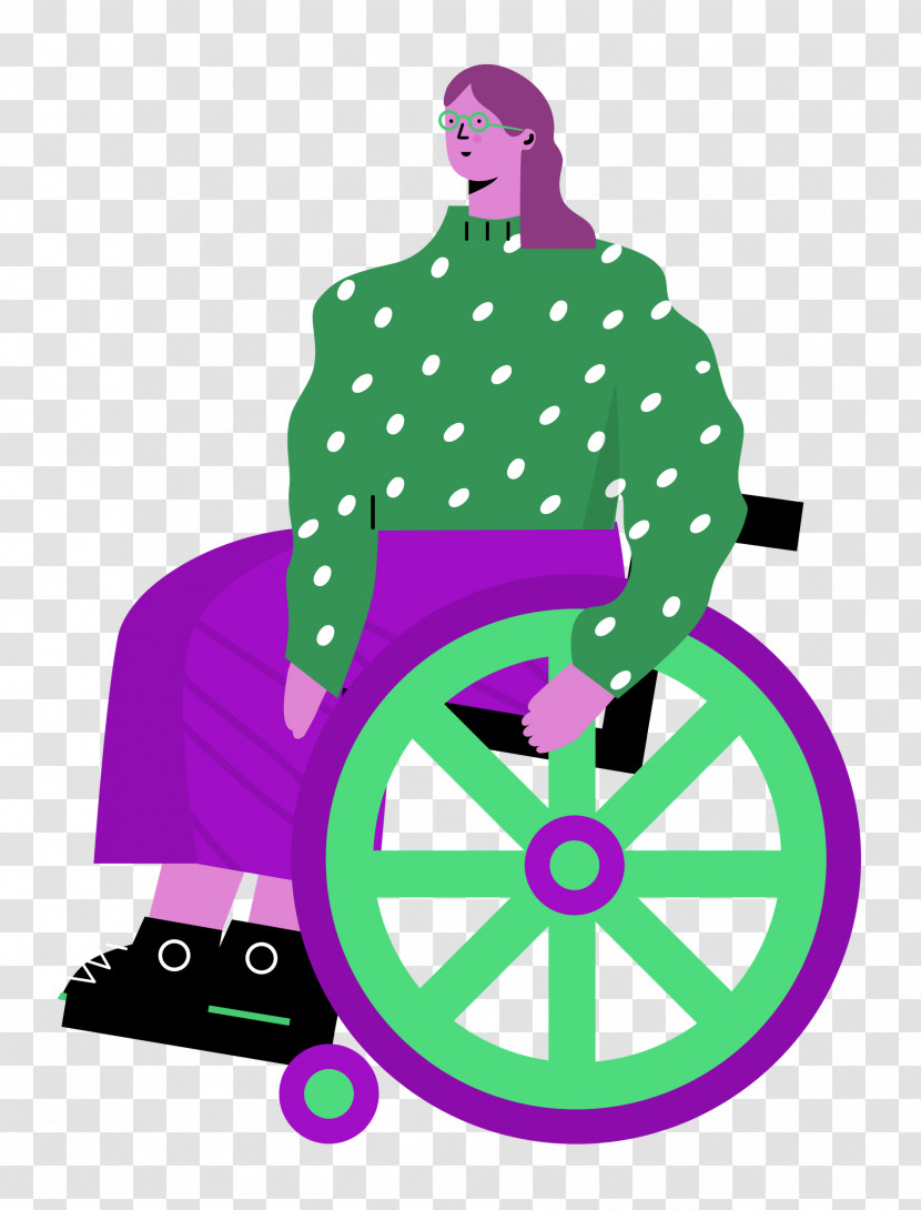 Sitting On Wheelchair Woman Lady Transparent PNG