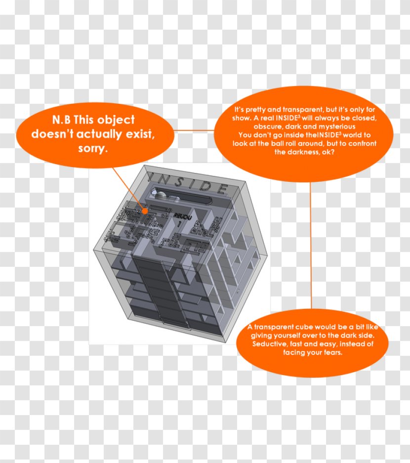 INSIDE³ Labyrinth Puzzle Maze Cube - Silhouette Transparent PNG