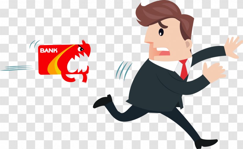 Credit Card Bank Debt Finance - Insurance - Business Man Running Transparent PNG