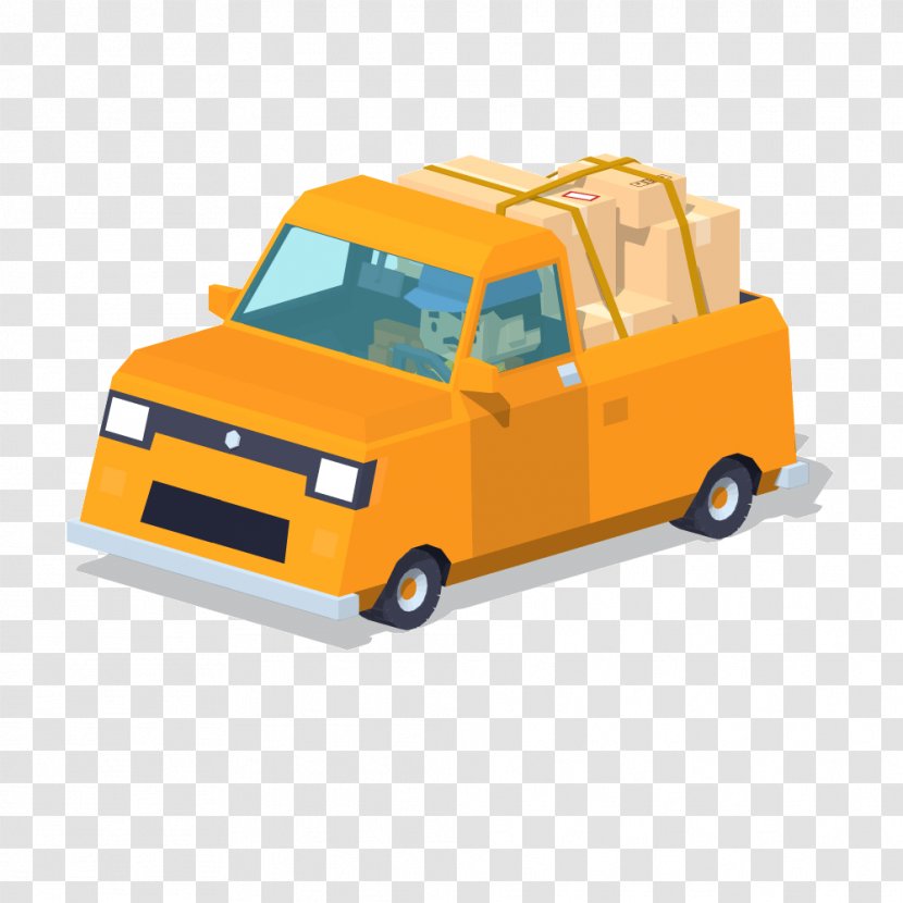 Pickup Truck Cartoon Illustration - Motor Vehicle - Yellow Small Trucks Transparent PNG