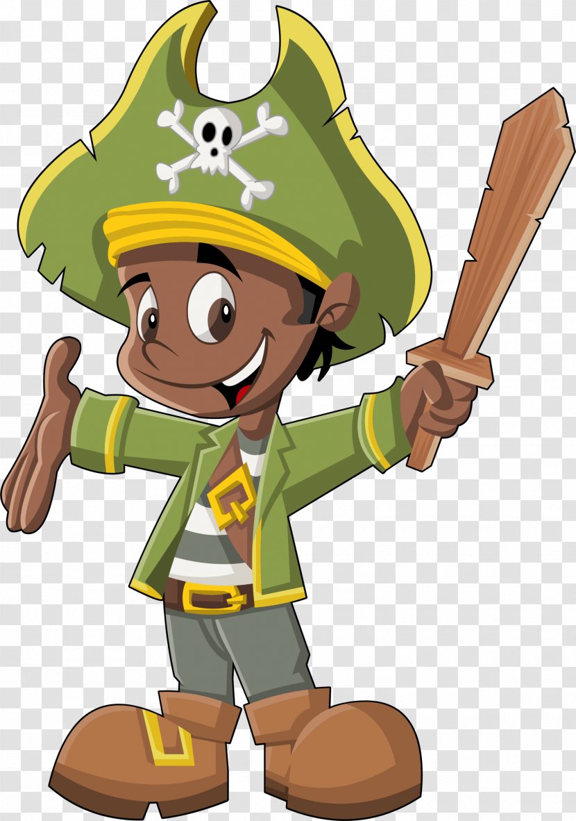 Piracy Drawing Cartoon Illustration - Green Pirate Transparent PNG