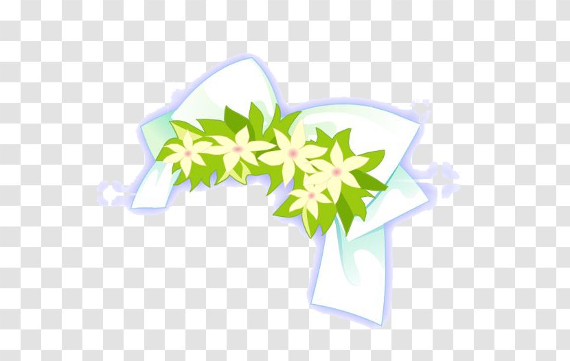 White - Flower Decoration Bow Transparent PNG