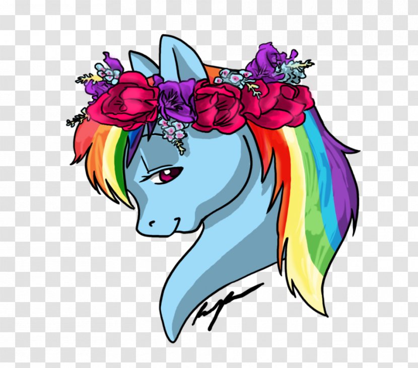 Rarity Rainbow Dash Applejack Horse Pony - Deviantart - Flower Crown Transparent PNG