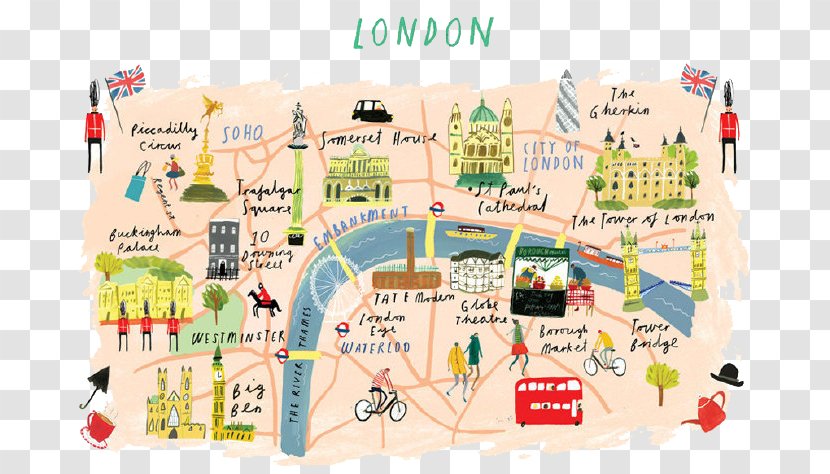 Illustrated London Map Edinburgh Illustration - Brand - Cartoon Transparent PNG