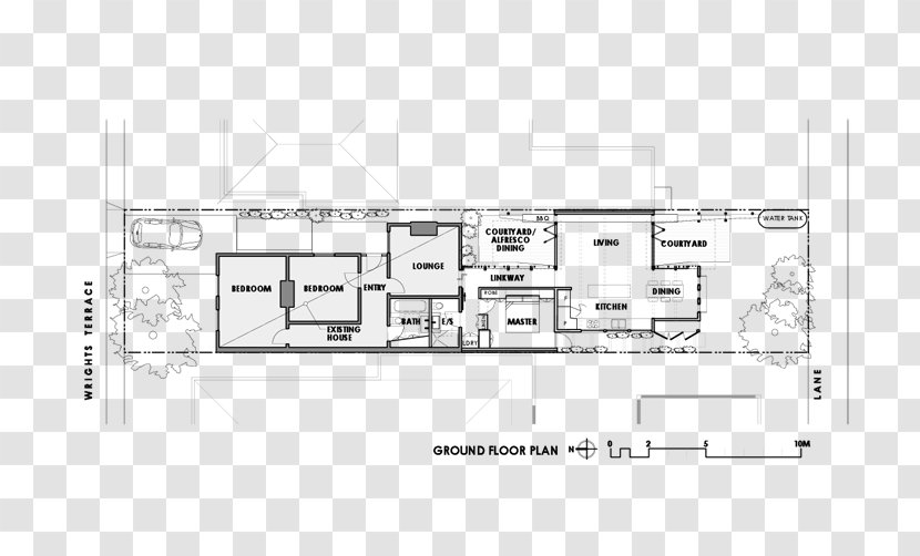 Floor Plan Courtyard House - Open Transparent PNG
