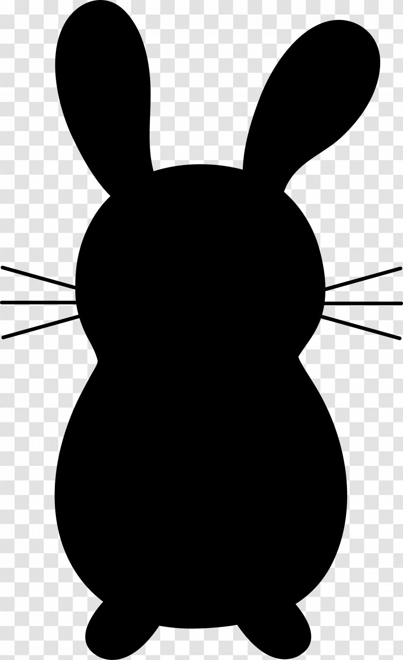Domestic Rabbit Whiskers Clip Art Pattern Silhouette - Blackandwhite Transparent PNG
