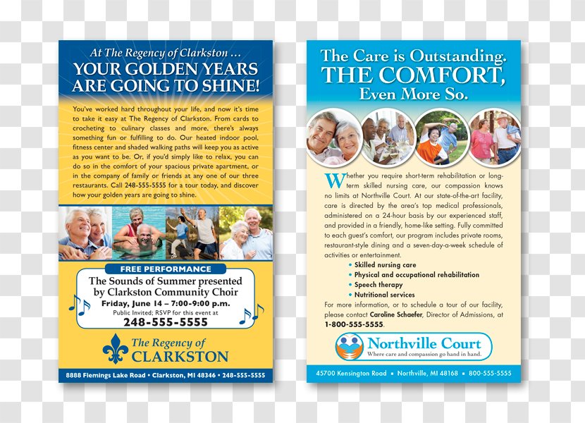 Assisted Living Nursing Home Care Health Marketing - Advertising - Brochure Design For Your Businessmarketing Transparent PNG