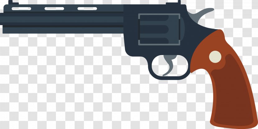 Revolver Weapon Firearm Handgun Bullet - Cartoon - Military Weapons Transparent PNG