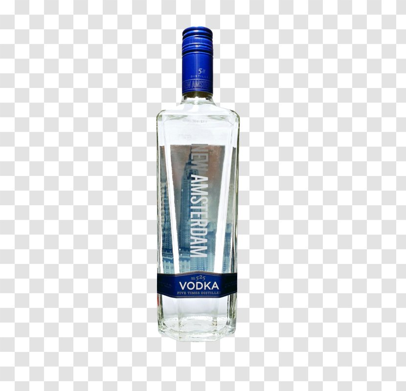 Liqueur Vodka Distilled Beverage New Amsterdam Wine - Glass Bottle - Flavored Liquor Transparent PNG