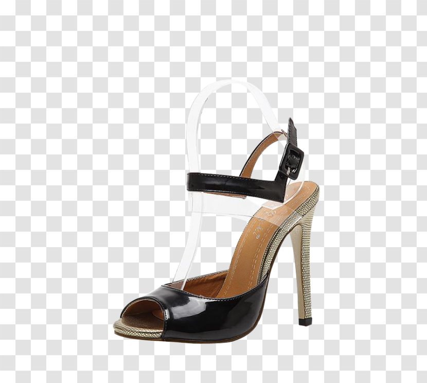 Slipper Sandal High-heeled Shoe Court - Peeptoe Transparent PNG