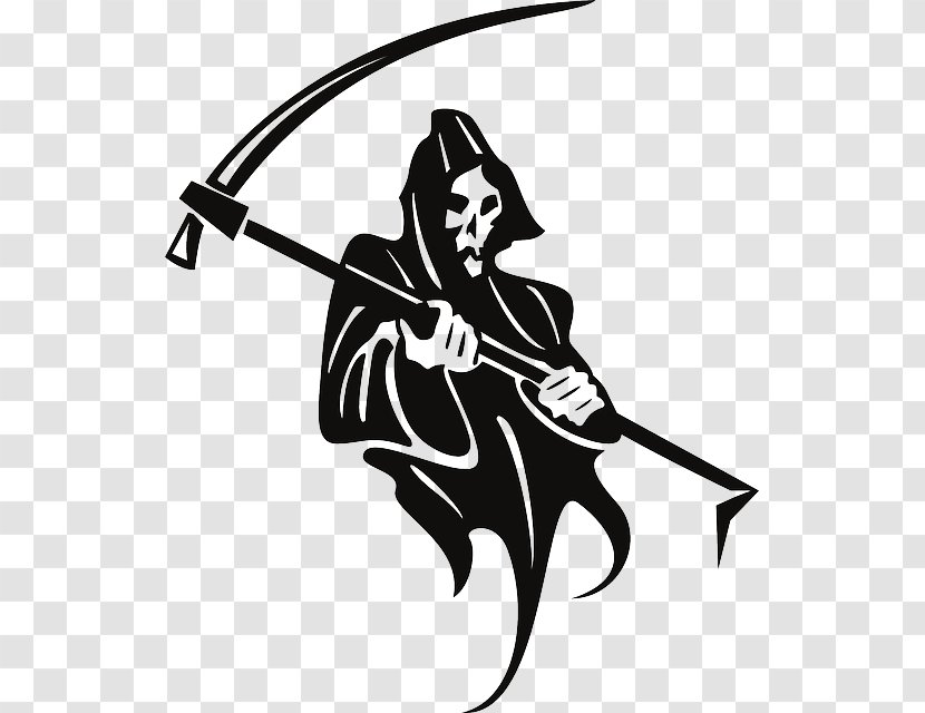 Death Scythe Reaper Spirit Albarn T-shirt - Skeleton - Black And White Transparent PNG