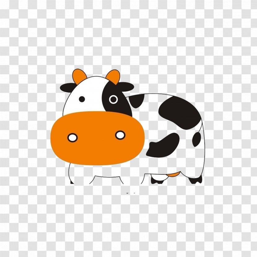 Dairy Cattle Cartoon Stroke Child - Comics - Cow Transparent PNG