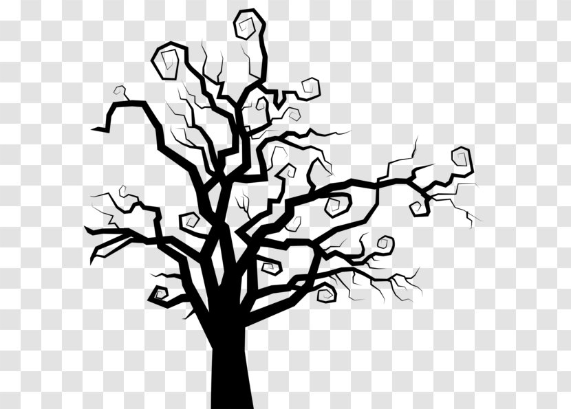 Clip Art - Black And White - Tree Transparent PNG