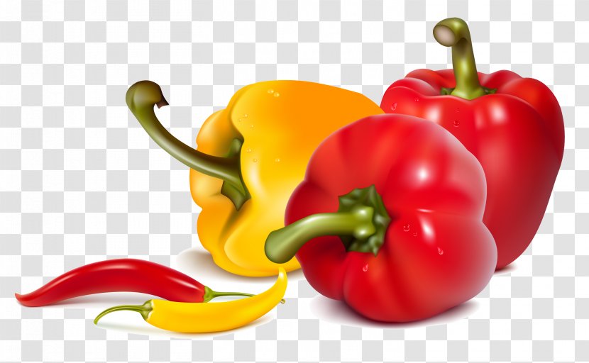 Green Curry Red Bell Pepper Chili - Italian Sweet - Black Transparent PNG