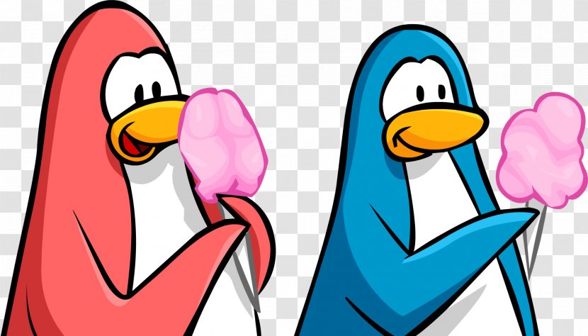 Club Penguin Cotton Candy Eating Clip Art - Bird - Penguins Transparent PNG