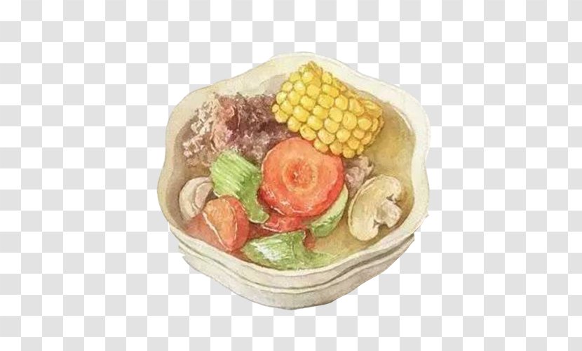 Spare Ribs Food Illustrator Illustration - Painting - Corn Mushroom Soup Hand Material Picture Transparent PNG