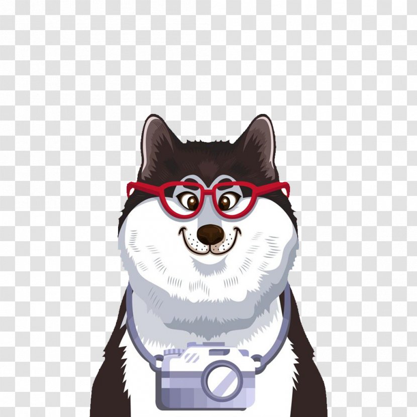 Siberian Husky Pet - Vision Care - Wearing Glasses Of Transparent PNG